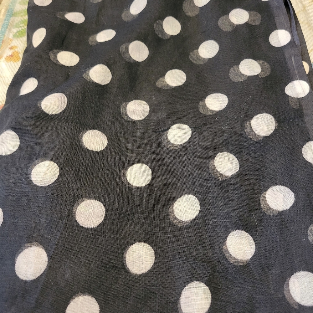 Vintage Black and White Polka Dot Fabric